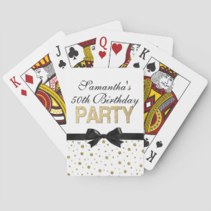 Jeu De Cartes Fête d'anniversaire de confettis d'étincelle d'or