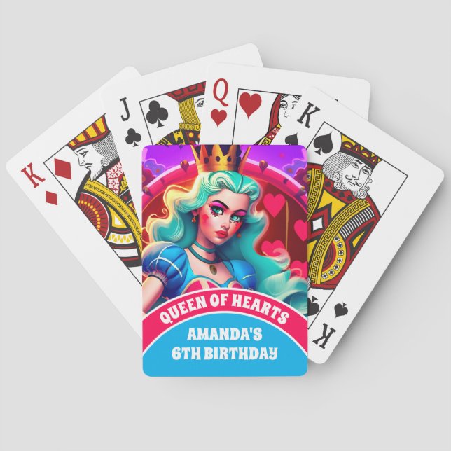Jeu De Cartes Fête d'anniversaire de la Reine des Coeurs 3D (dos)