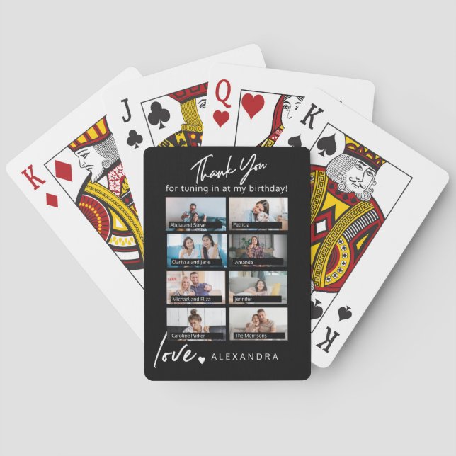 Jeu De Cartes Fête d'anniversaire virtuelle moderne merci pour (dos)