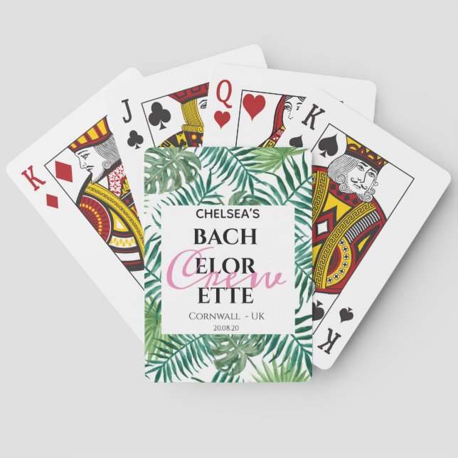 Jeu De Cartes Fête de Bachelorette Fleurie Tropicale de Verdure (dos)