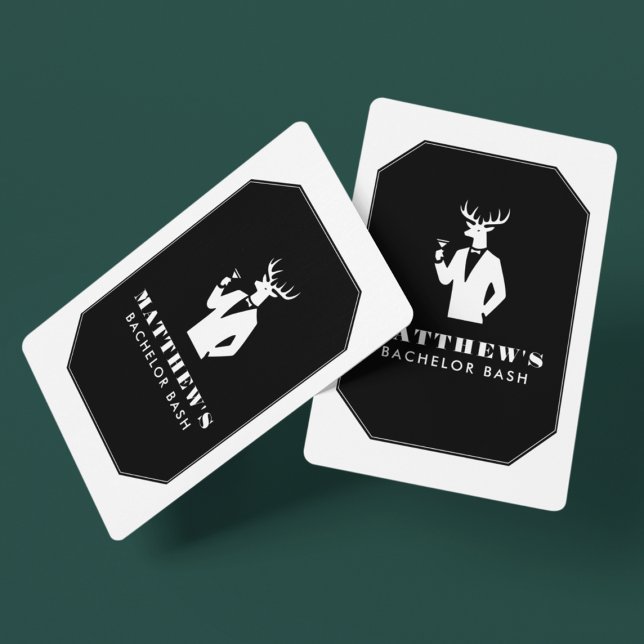 Jeu De Cartes Fête de célibataire moderne cocktails noirs enterr (Créateur téléchargé)