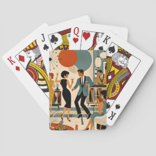 Jeu De Cartes Fête de danse martini branchée milieu du siècle mo