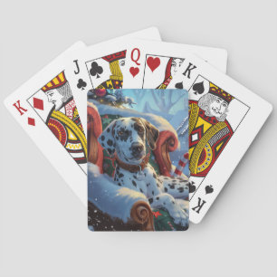 Jeu De Cartes Fête de Noël des Chiens de Dalmatie