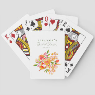 Jeu De Cartes Fête des mariées d'aquarelle couleur rose orange m