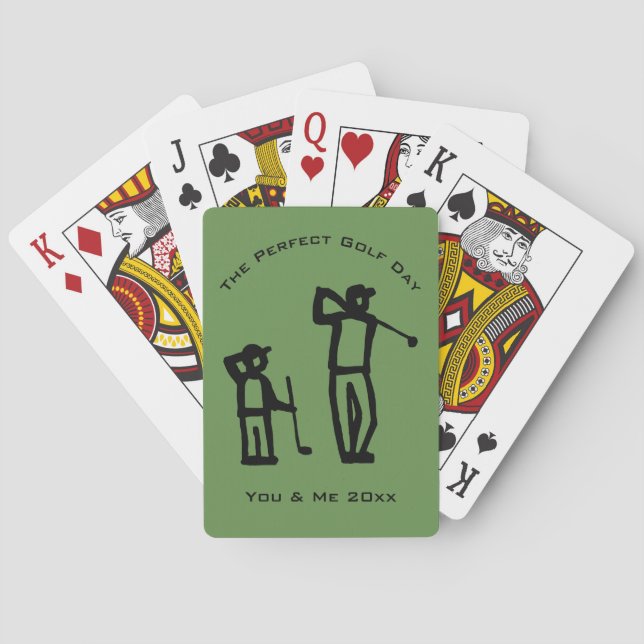 Jeu De Cartes Fête des pères parfaite de jour de golf (dos)