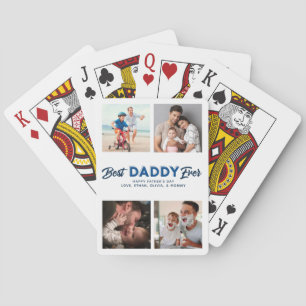 Jeu De Cartes Fête des pères personnalisée Photo Collage Meilleu