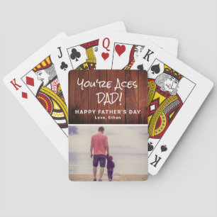 Jeu De Cartes Fête des pères photo personnalisée rustique