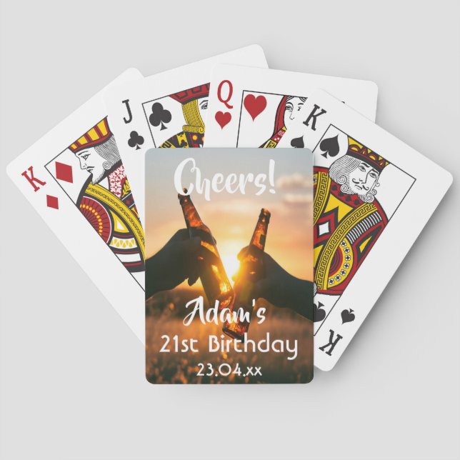 Jeu De Cartes fête du 21e anniversaire les gars applaudissent la (dos)