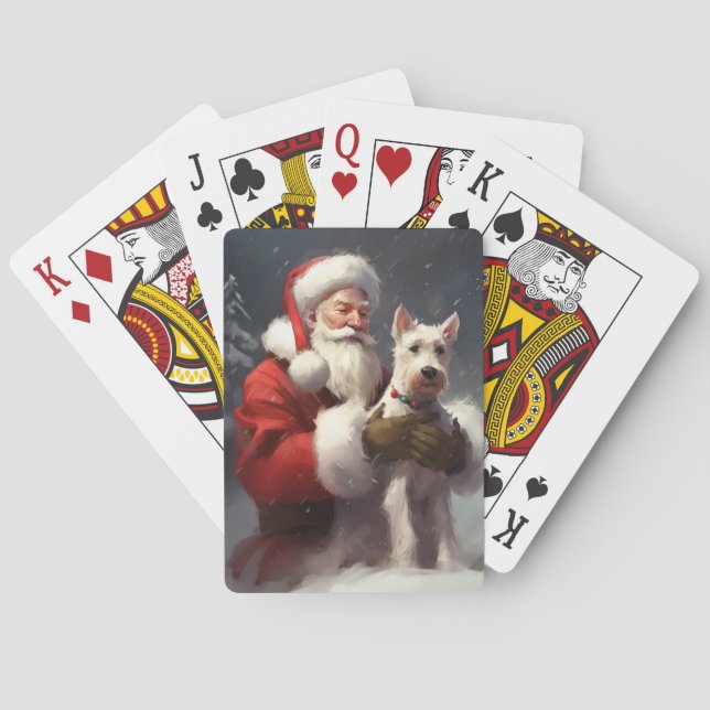 Jeu De Cartes Fête Noël Festive du Père Noël Terrier du Père Noë (dos)