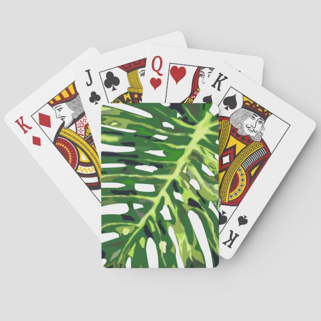 Jeu De Cartes Feuille de monstère tropicale - (dos)
