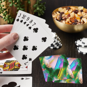 Jeu De Cartes feuilles colorés Abstraits avec style psychédéliqu