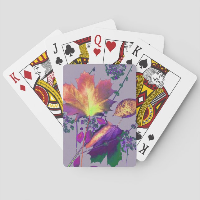 Jeu De Cartes Feuilles d'automne à Lilac (dos)