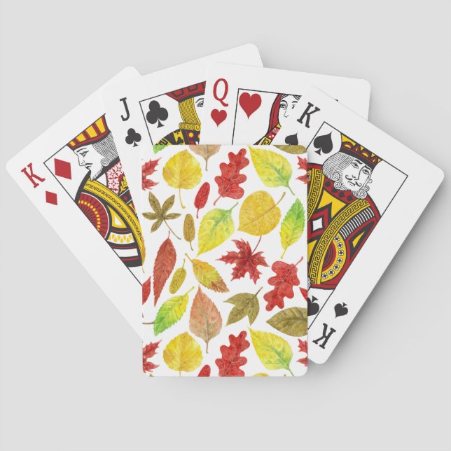 Jeu De Cartes Feuilles d'automne blanc (dos)