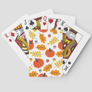 Jeu De Cartes Feuilles d'automne et citrouilles