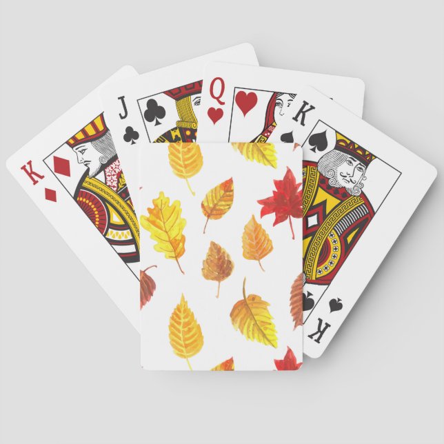 Jeu De Cartes Feuilles d'automne motif (dos)