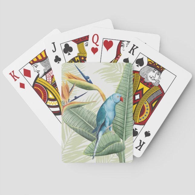 Jeu De Cartes Feuilles De Palme Avec Oiseau Bleu (dos)