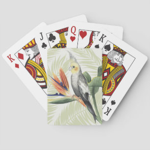 Jeu De Cartes Feuilles de palmiers à oiseaux noirs