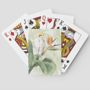Jeu De Cartes Feuilles De Palmiers Avec Oiseau Blanc