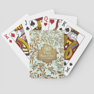 Jeu De Cartes Feuilles d'or 50e anniversaire Mariage