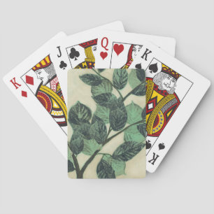 Jeu De Cartes Feuilles et succursales sur Arrière - plan de crèm