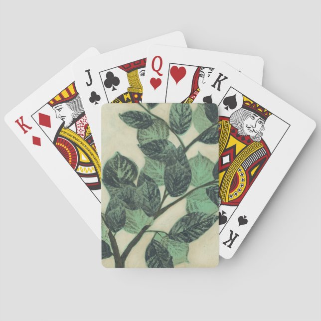 Jeu De Cartes Feuilles et succursales sur Arrière - plan de crèm (dos)