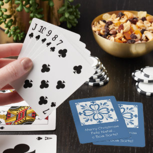 Jeu De Cartes Feuilles saints de Noël et pétales de fleurs