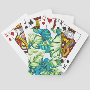 Jeu De Cartes Feuilles tropicaux colorés de Banana et Monstera