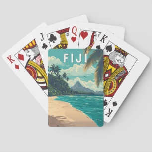 Jeu De Cartes Fidji Illustration Voyage Art Vintage