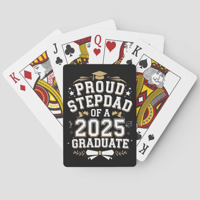 Jeu De Cartes Fier Étape Papa D'Un Diplôme De 2025 (dos)