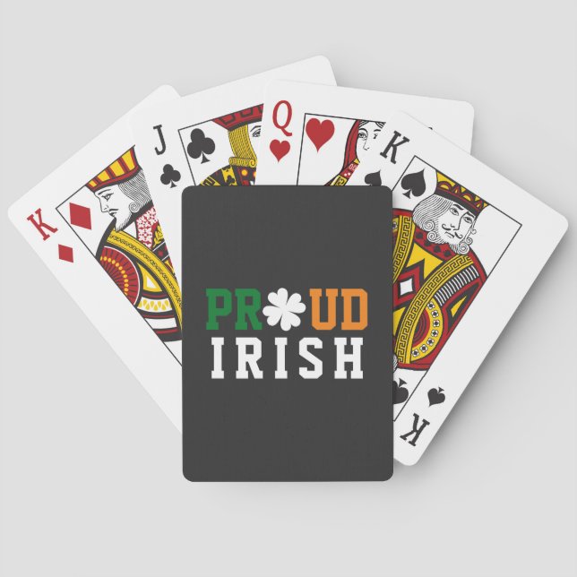 Jeu De Cartes Fier Shamrock irlandais Lucky Clover Citation St P (dos)