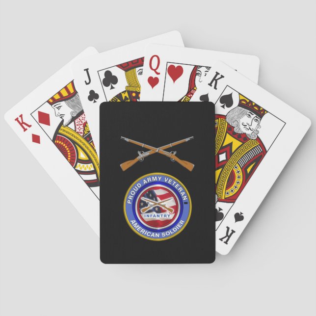 Jeu De Cartes Fière armée vétéran soldat d'infanterie (dos)