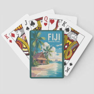 Jeu De Cartes Fiji Beach Hut Travel Art Vintage