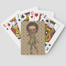 Fille Africaine Jouant Des Cartes