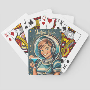 Jeu De Cartes Fille Astro Rétro Futuriste Temps Martini