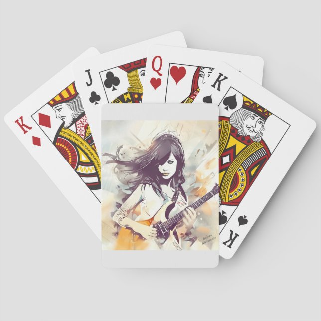 Jeu De Cartes Fille avec musique rock vibes (dos)
