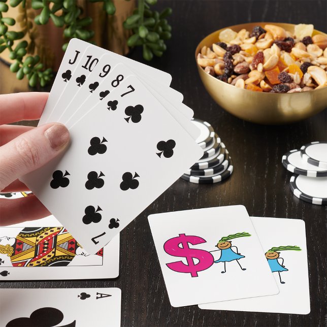Jeu De Cartes Fille Avec Un Panneau Dollar (Créateur téléchargé)