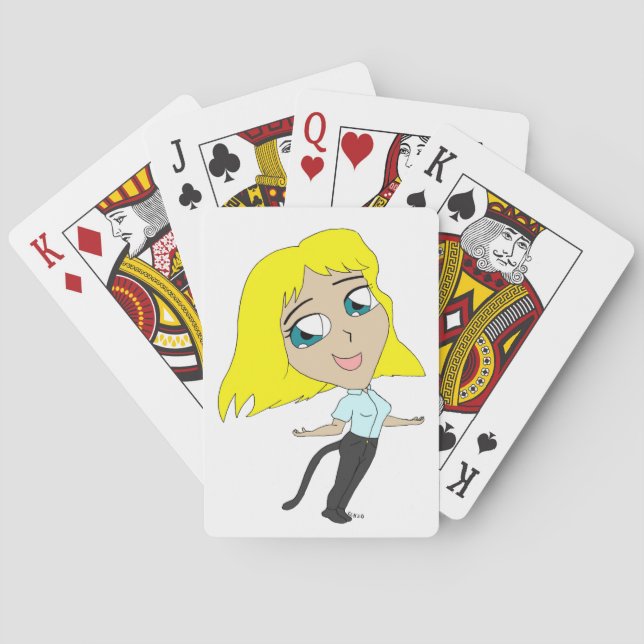 Jeu De Cartes fille chibi avec une queue  (dos)