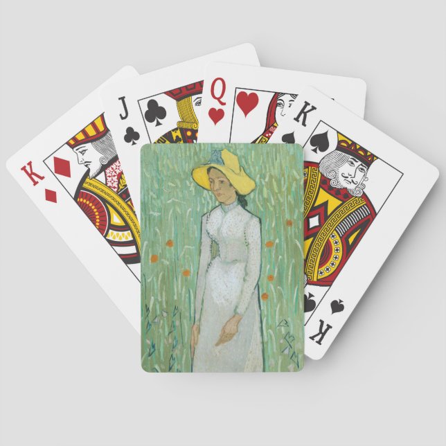 Jeu De Cartes Fille en blanc par Vincent van Gogh (dos)