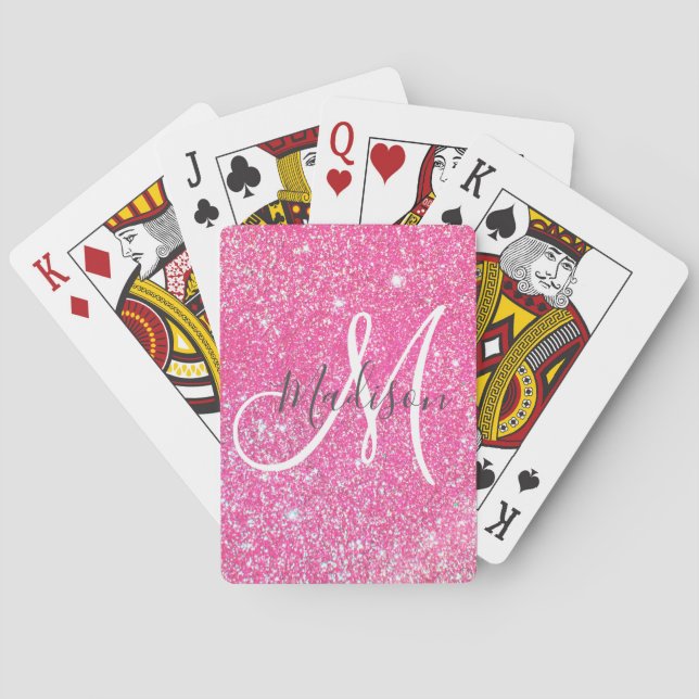 Jeu De Cartes Fille Glam Hot rose Parties scintillant étincelles (dos)