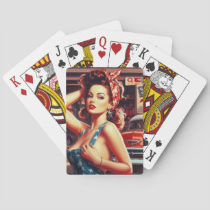 Jeu De Cartes Fille mécanique rétro