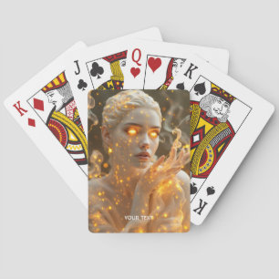 Jeu De Cartes Fille mignonne de fantaisie aux yeux jaunes