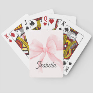 Jeu De Cartes Fille Personnalisée Nœud Rose