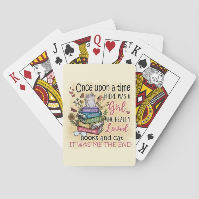 Jeu De Cartes Fille qui aime les livres et les chats (dos)
