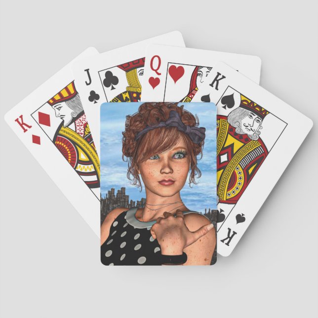 Jeu De Cartes Fille Rétro (dos)