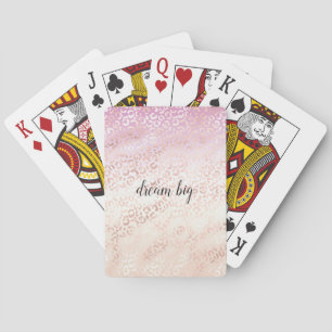 Jeu De Cartes Fille Rose Blush Peach Empreinte de léopard Tie Te
