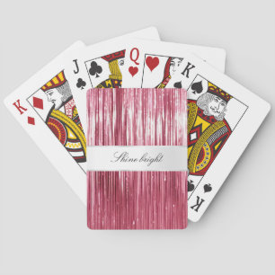 Jeu De Cartes Fille rose Glam Glitzy Tinsel Stripes