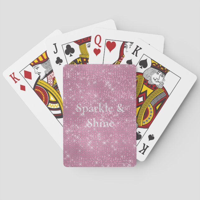 Jeu De Cartes Fille rose Glitzy Étincelle (dos)
