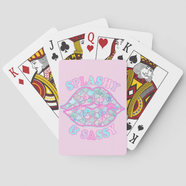 Jeu De Cartes Fille Splashy & Sassy Rose Turquoise Mermaid Kiss (dos)