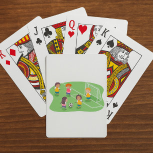 Jeu De Cartes Filles Jouant Au Football