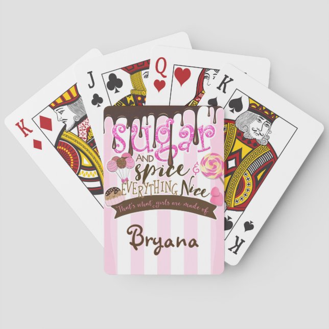 Jeu De Cartes Filles Sugar & Spice Personnalisées Cartes de Jeu  (dos)